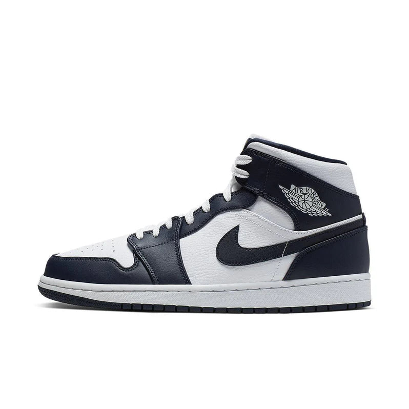 Air Jordan 1 Mid White Metallic Gold Obsidian